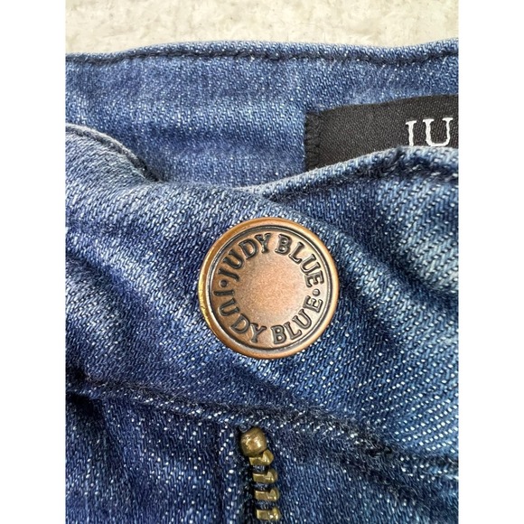 Judy Blue Crop Jeans Womens 22W Blue Dark Wash High Rise Raw Hem Stretch Denim - Picture 5 of 13